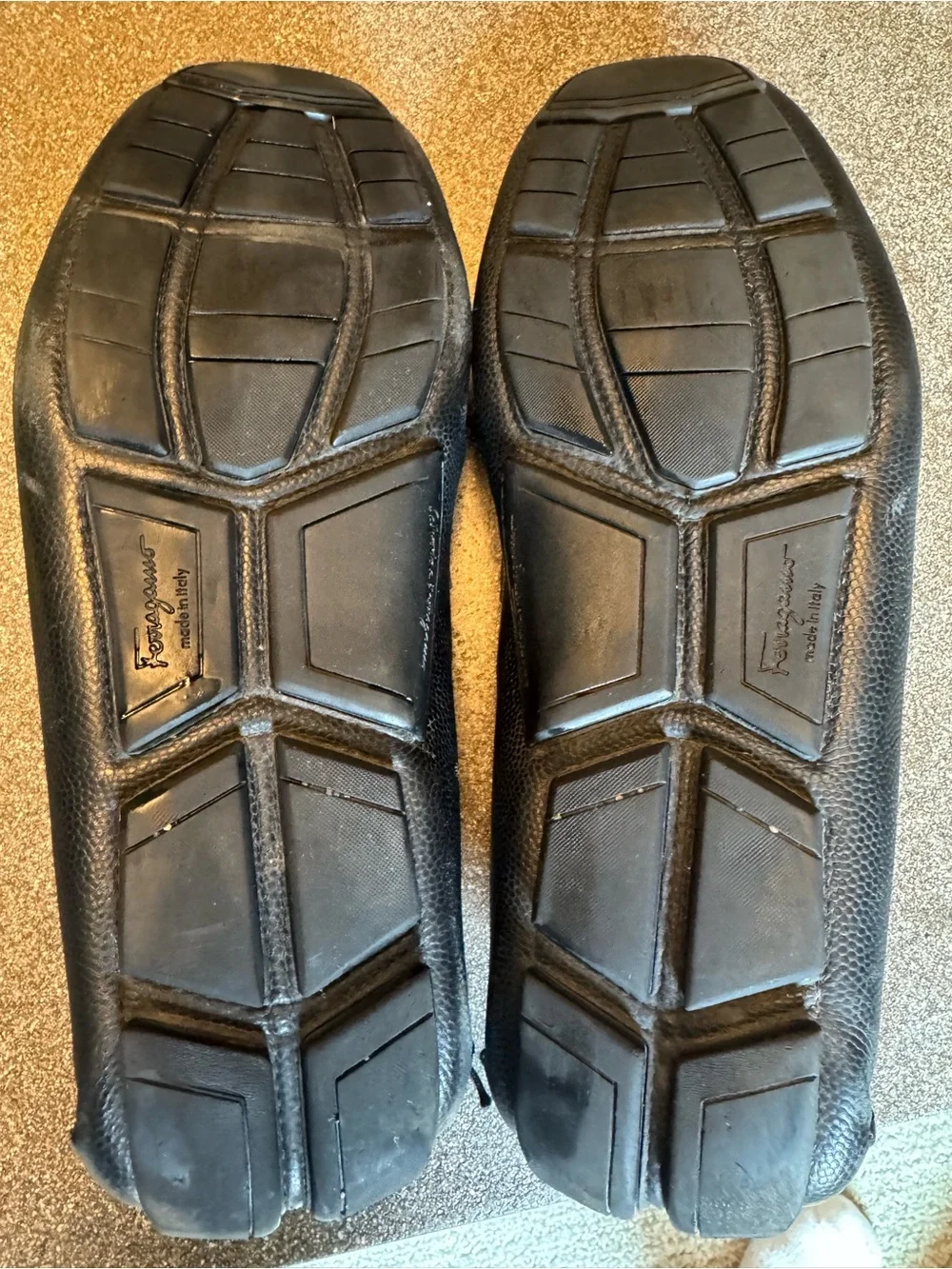 Salvatore Ferragamo Black Pebbled Leather Bit Loafers size 11